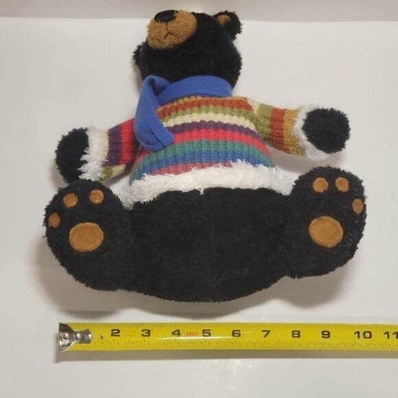 Gund 10" Bennington Black Teddy Bear Rainbow Sweater Collectable - Picture 5 of 5